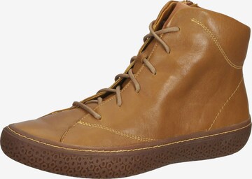 THINK! Lace-Up Ankle Boots in Brown: front