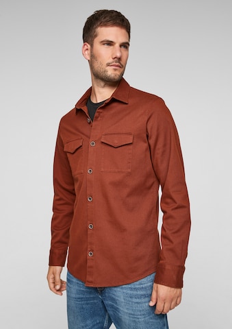 s.Oliver Comfort fit Button Up Shirt in Brown: front