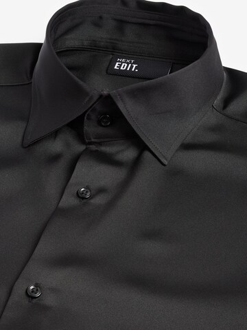 Next Regular Fit Hemd 'Edit' (GOTS) in Schwarz
