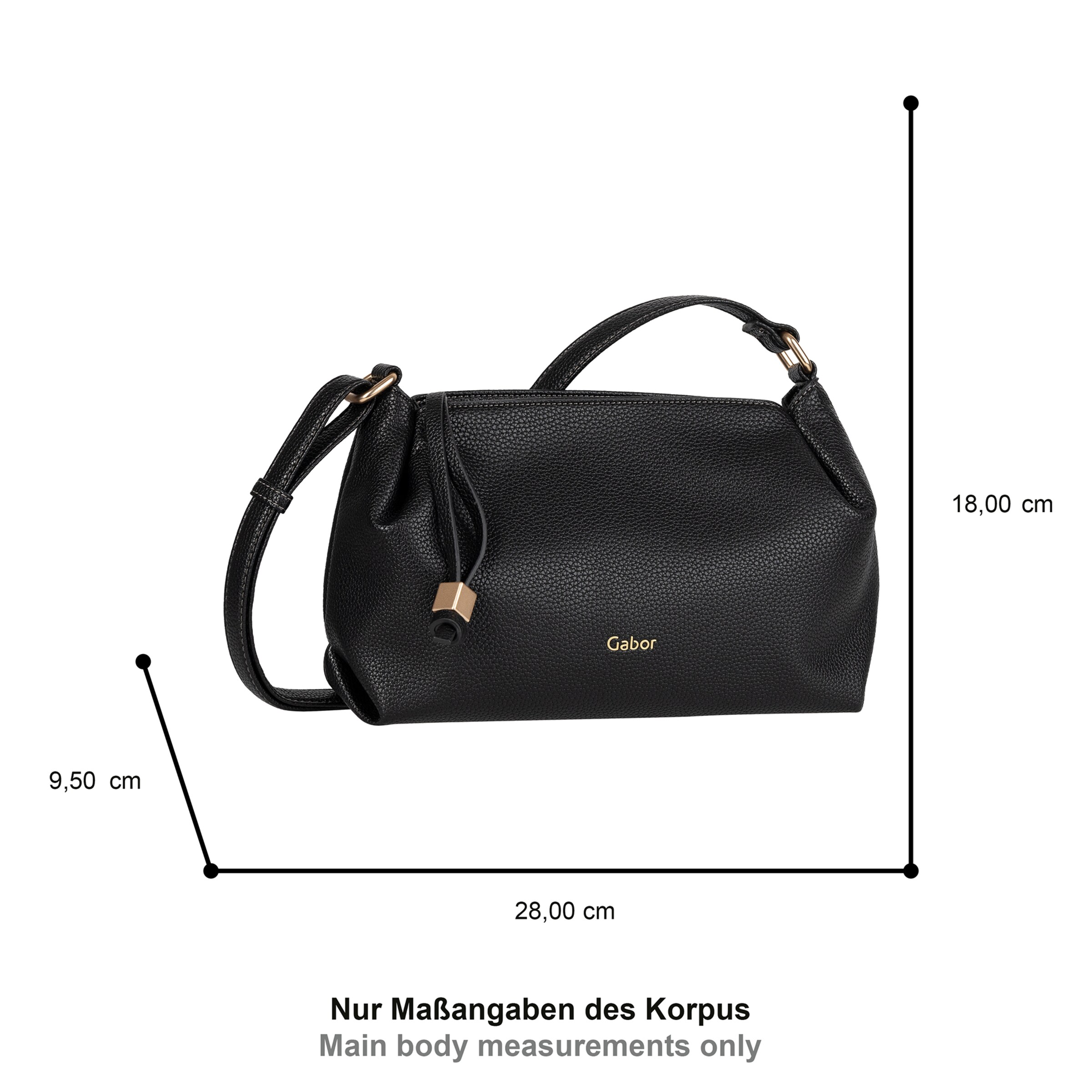 GABOR Schoudertas 'Teli' in Zwart