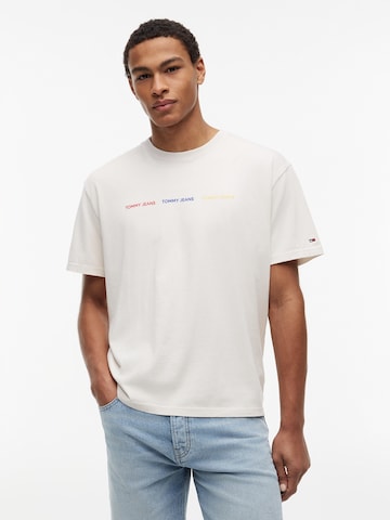 Tommy Jeans Paita 'REPEAT' värissä valkoinen: etupuoli