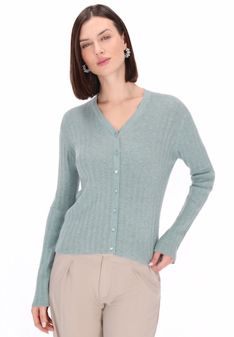 Usha Knit Cardigan 'Casual' in Green: front