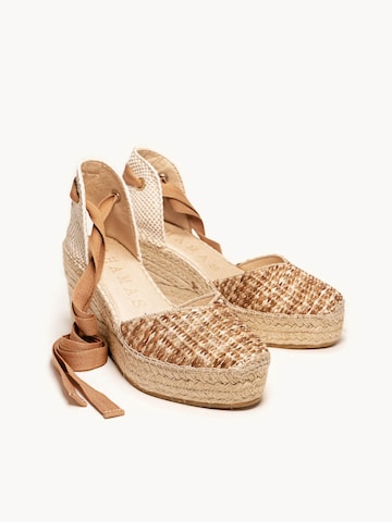 Alhamas Sandaal 'Alpargata Cuña 8 cm' in Beige