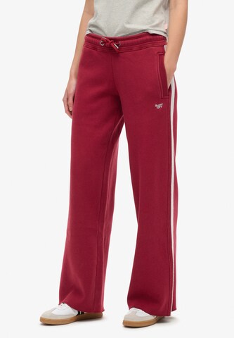 Wide Leg Pantalon 'Essential' Superdry en rouge : devant