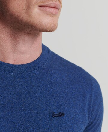 Superdry SUPERDRY Mikrostrukturiertes T-Shirt aus Bio-Baumwolle mit Stickerei in Blau