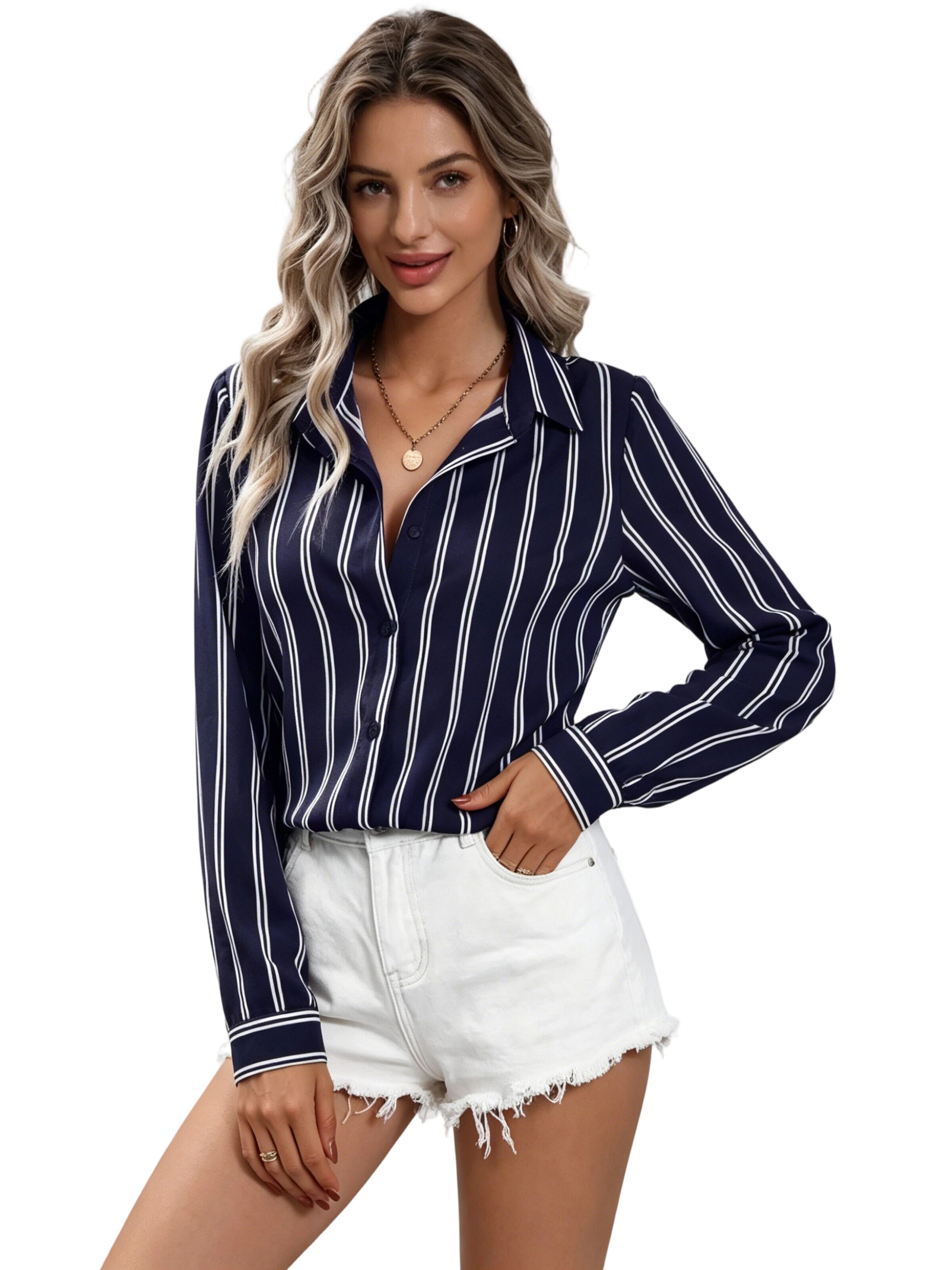 Yesfashion Bluzka w kolorze niebieski