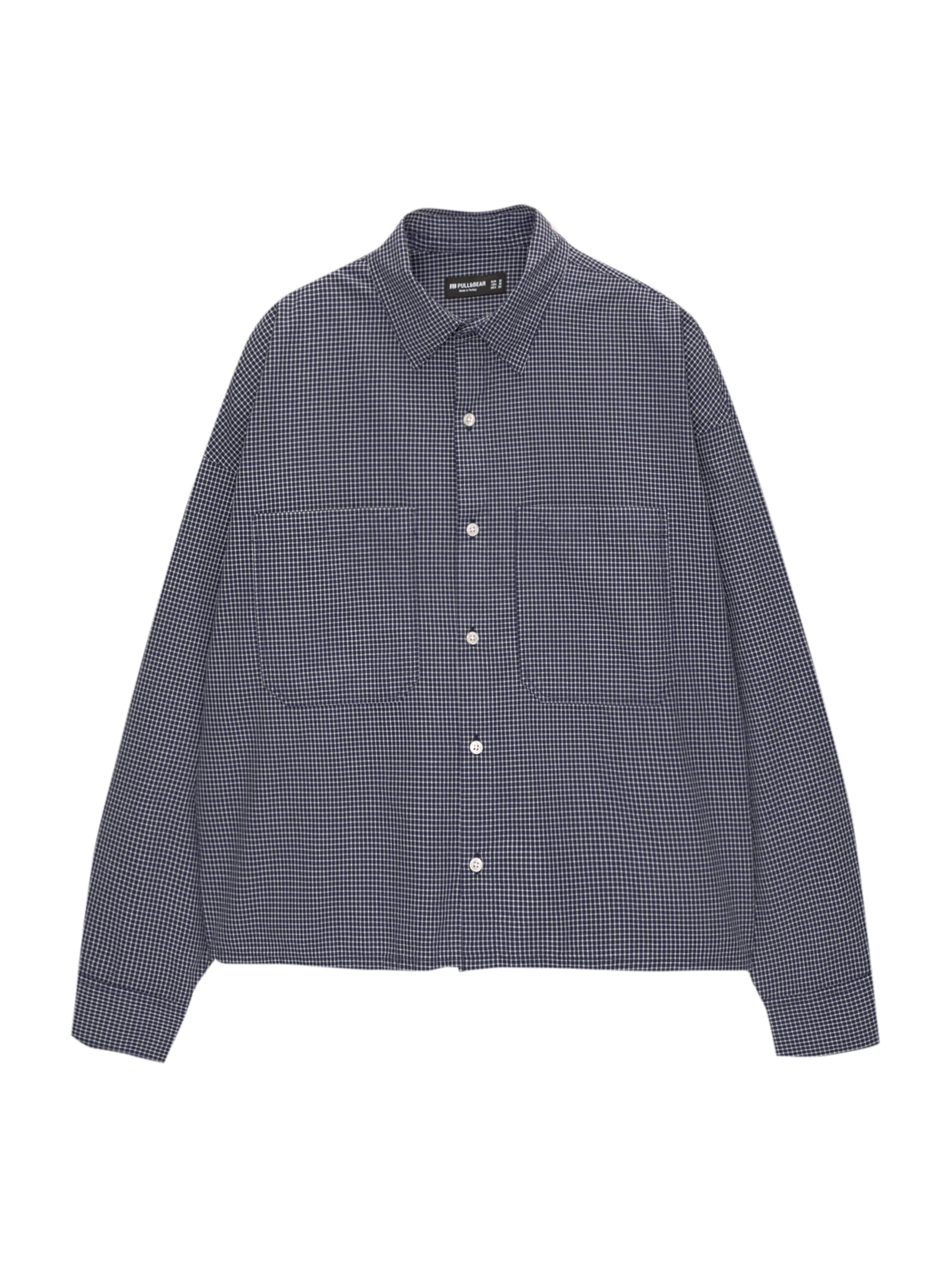 Pull&Bear Button Up Shirt in Blue: front