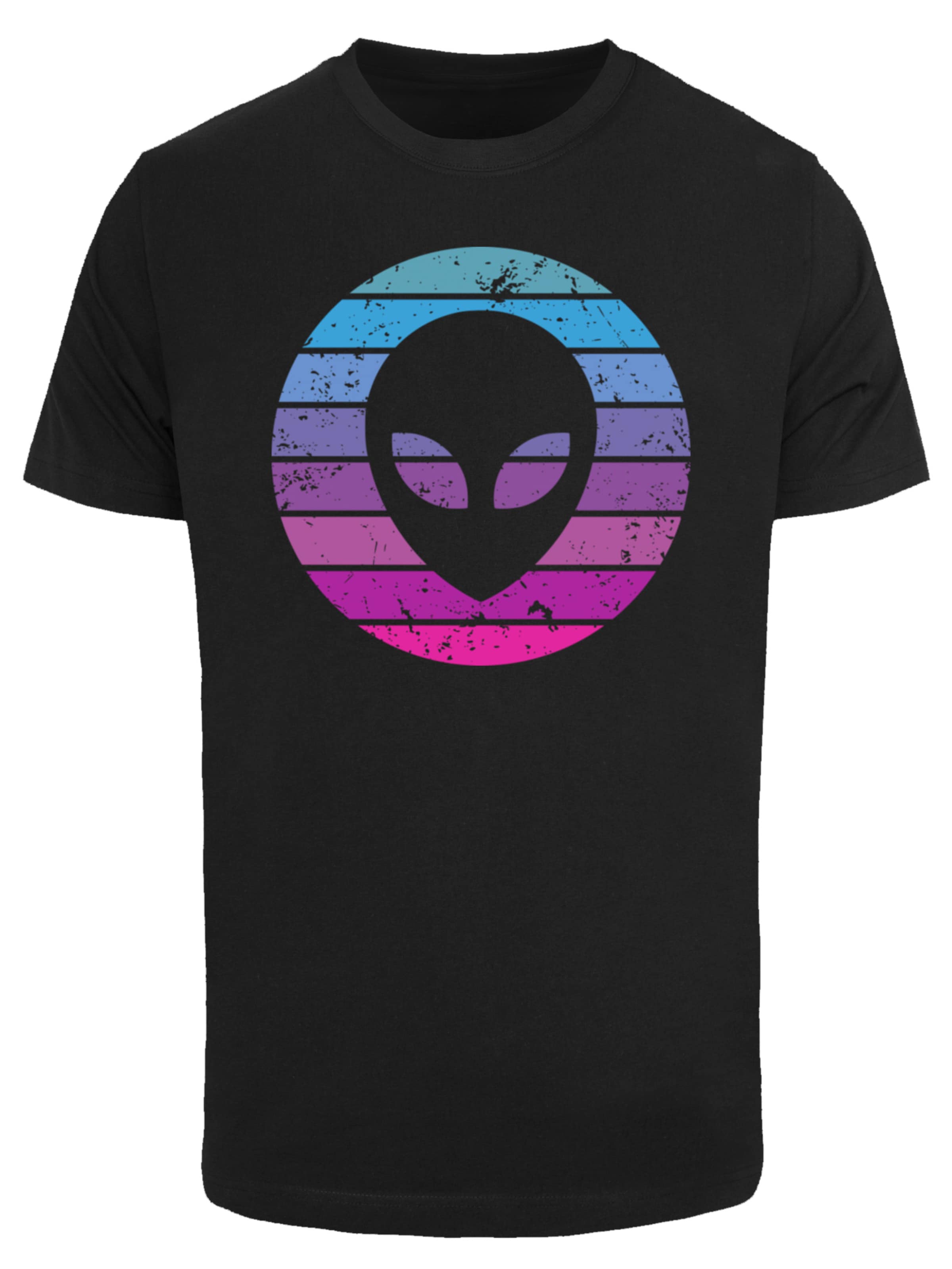 T-Shirt 'Alien Kopf' F4NT4STIC en noir : devant