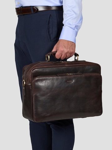 Howard London - Maletín 'Briefcase Bag Damien Dark Brown' en marrón: frente