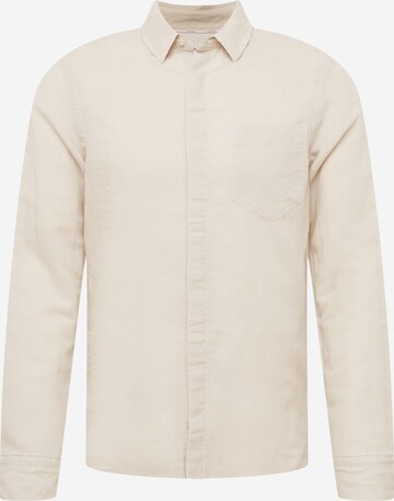 Calvin Klein Button Up Shirt in Beige: front