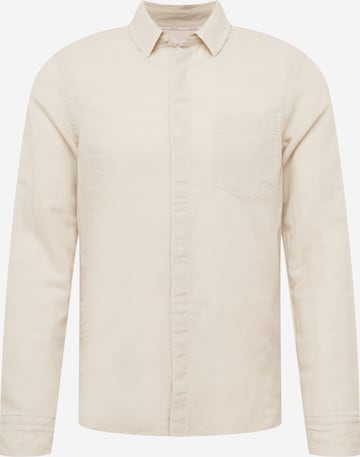 Calvin Klein Button Up Shirt in Beige: front