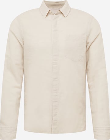 Calvin Klein Regular fit Overhemd in Beige: voorkant