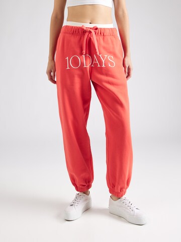 10Days Tapered Broek 'Bar' in Rood: voorkant