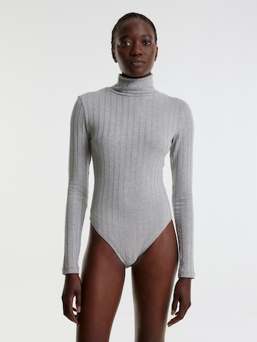 EDITED Shirt Bodysuit 'Viola' in Grey: front