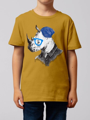 watabout.kids T-Shirt 'Nashorn' in Gelb: Vorderseite