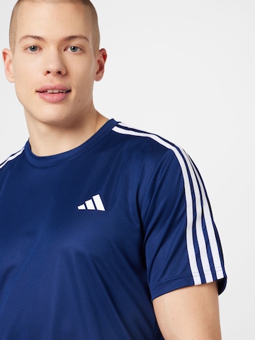 ADIDAS PERFORMANCE Functioneel shirt 'Train Essentials 3-Stripes ' in Blauw