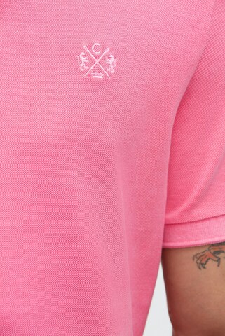 CMPD Kurzarmpolo aus Pikee mit Logostick in Pink