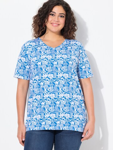 T-shirt Ulla Popken en bleu : devant