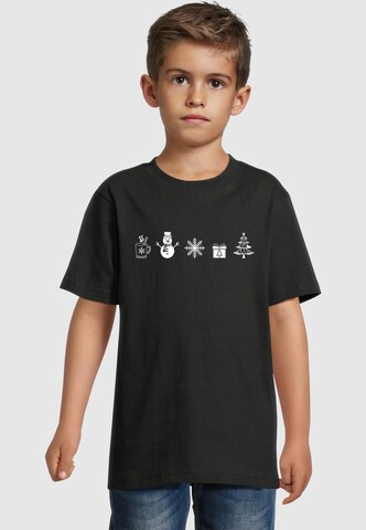 Merchcode Shirt 'Christmas' in Zwart: voorkant