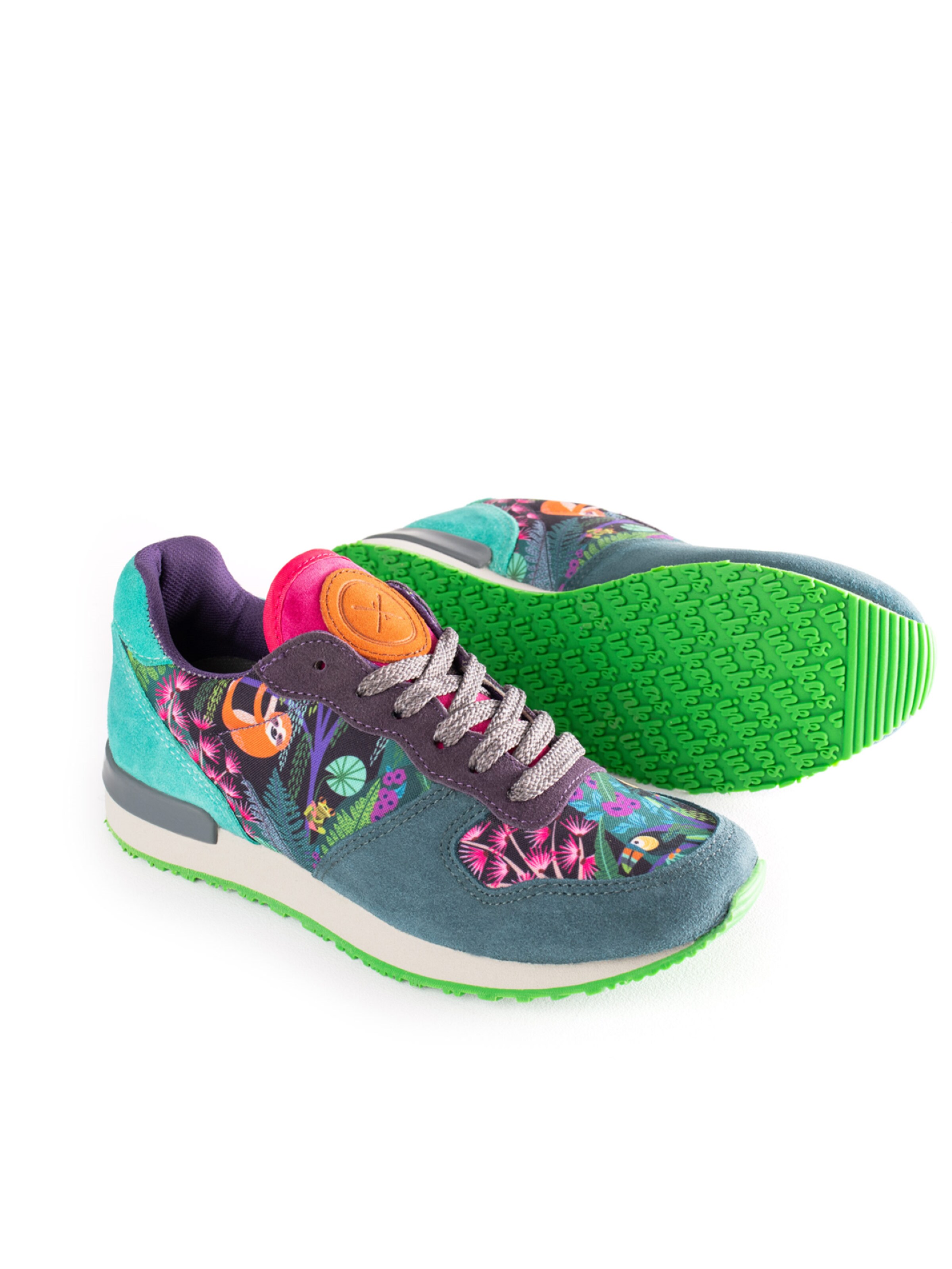 inkkas Sneaker low 'Inkkas Bahaia Sneaker – Handgefertigter Damen-Sneaker mit Faultier-Print'‌‌‌‌ in Mischfarben