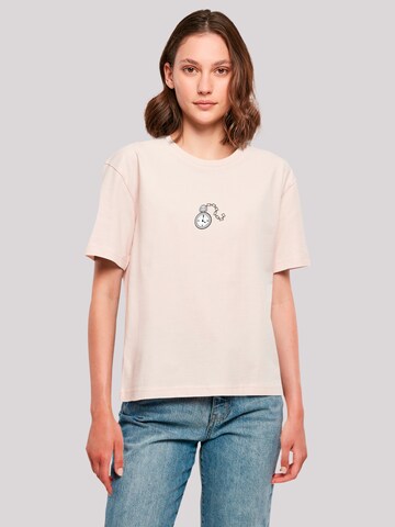 T-shirt 'Alice im Wunderland Uhr Hase Heroes of Childhood' F4NT4STIC en rose : devant