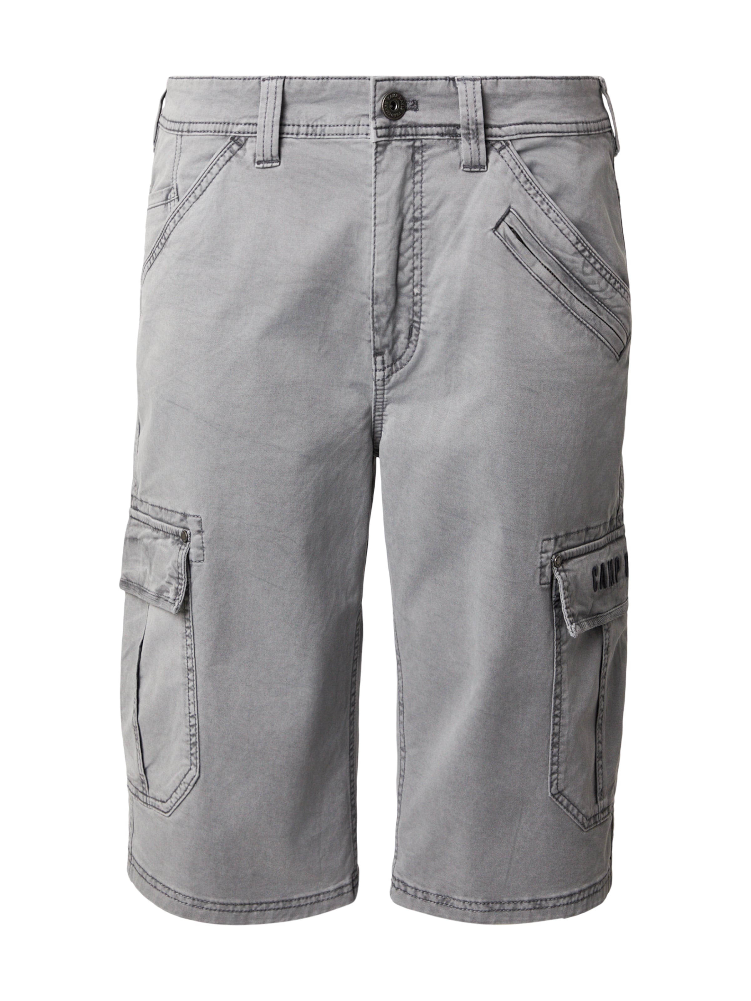 CAMP DAVID Regular Cargo Pants in Grey: front
