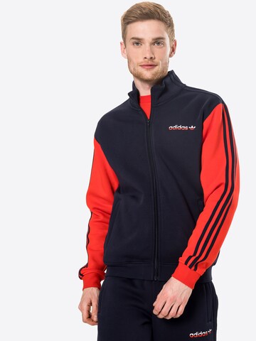 ADIDAS ORIGINALS Fleece Jacket 'Firebird' in Blue: front