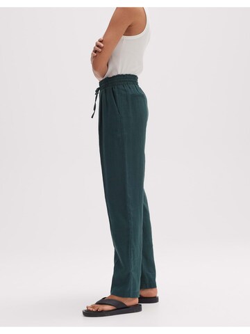 OPUS Wide leg Pleat-Front Pants 'Marou' in Green