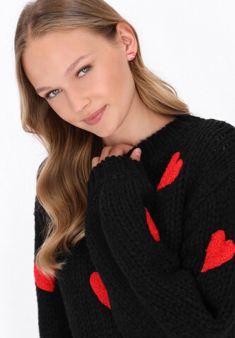 MYMO Υπερμέγεθες πουλόβερ 'Young Fashion' σε μαύρο