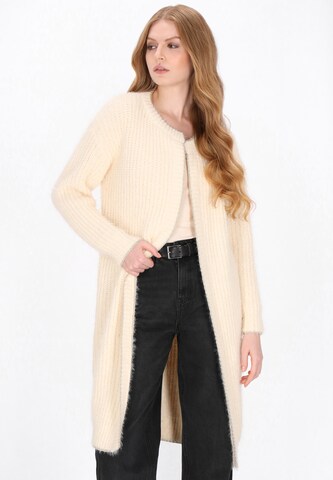 DreiMaster Vintage Strickmantel in Weiß: Vorderseite