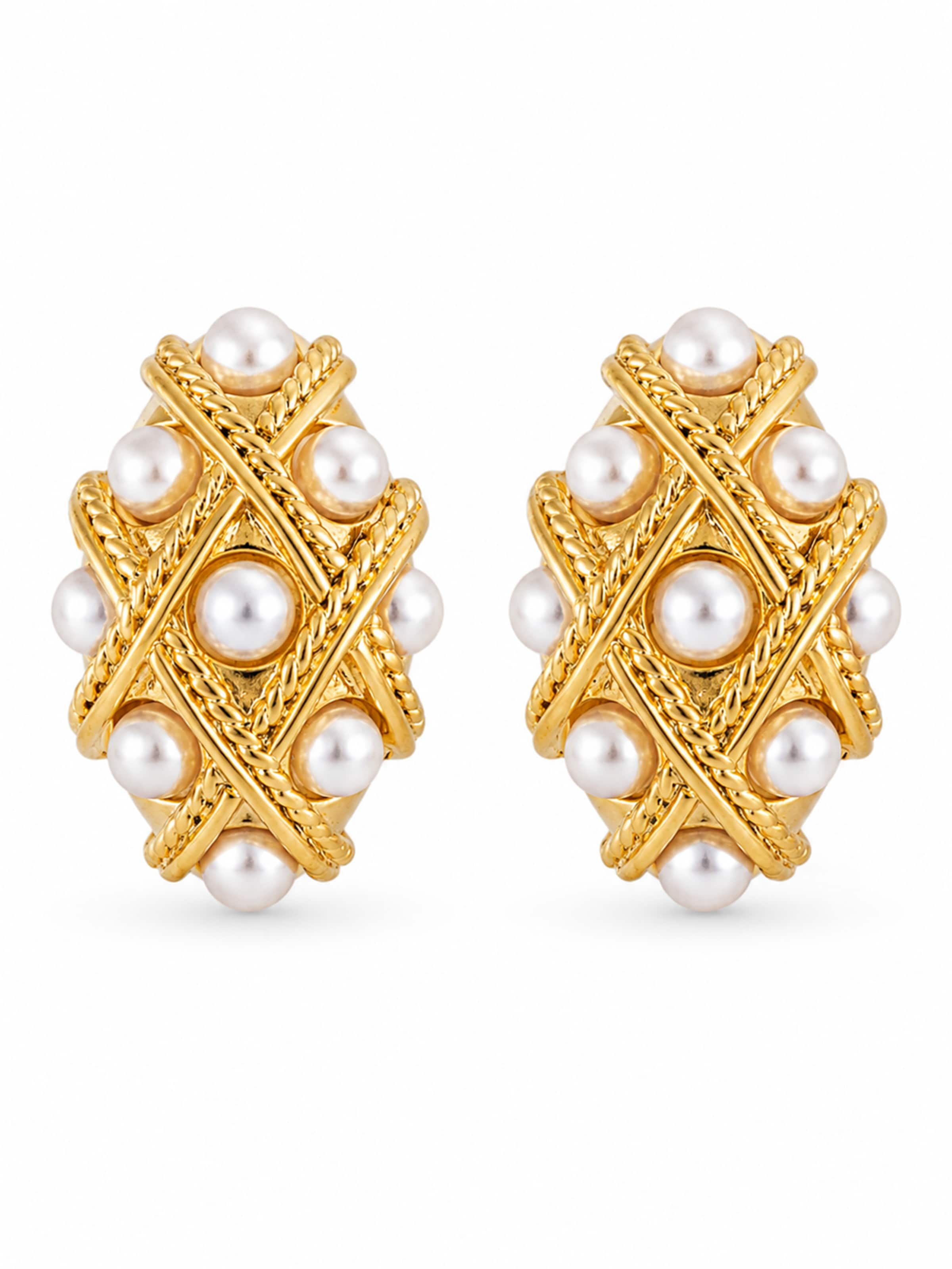 RteRme Boucles d'oreilles 'Encounter Pearl Gold Earrings' en One Size en or, Vue avec produit
