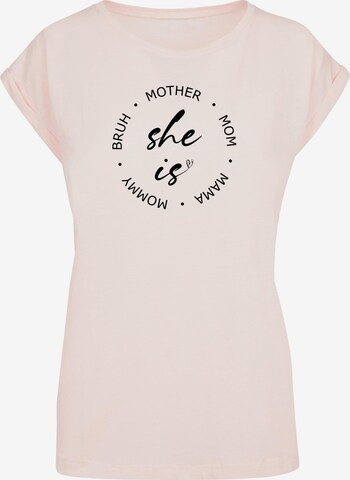 Merchcode Shirt 'Mothers Day - She is' in Pink: predná strana