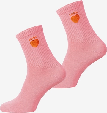Nur Die Basicsocken ' Good Vibes ' in Pink: Vorderseite