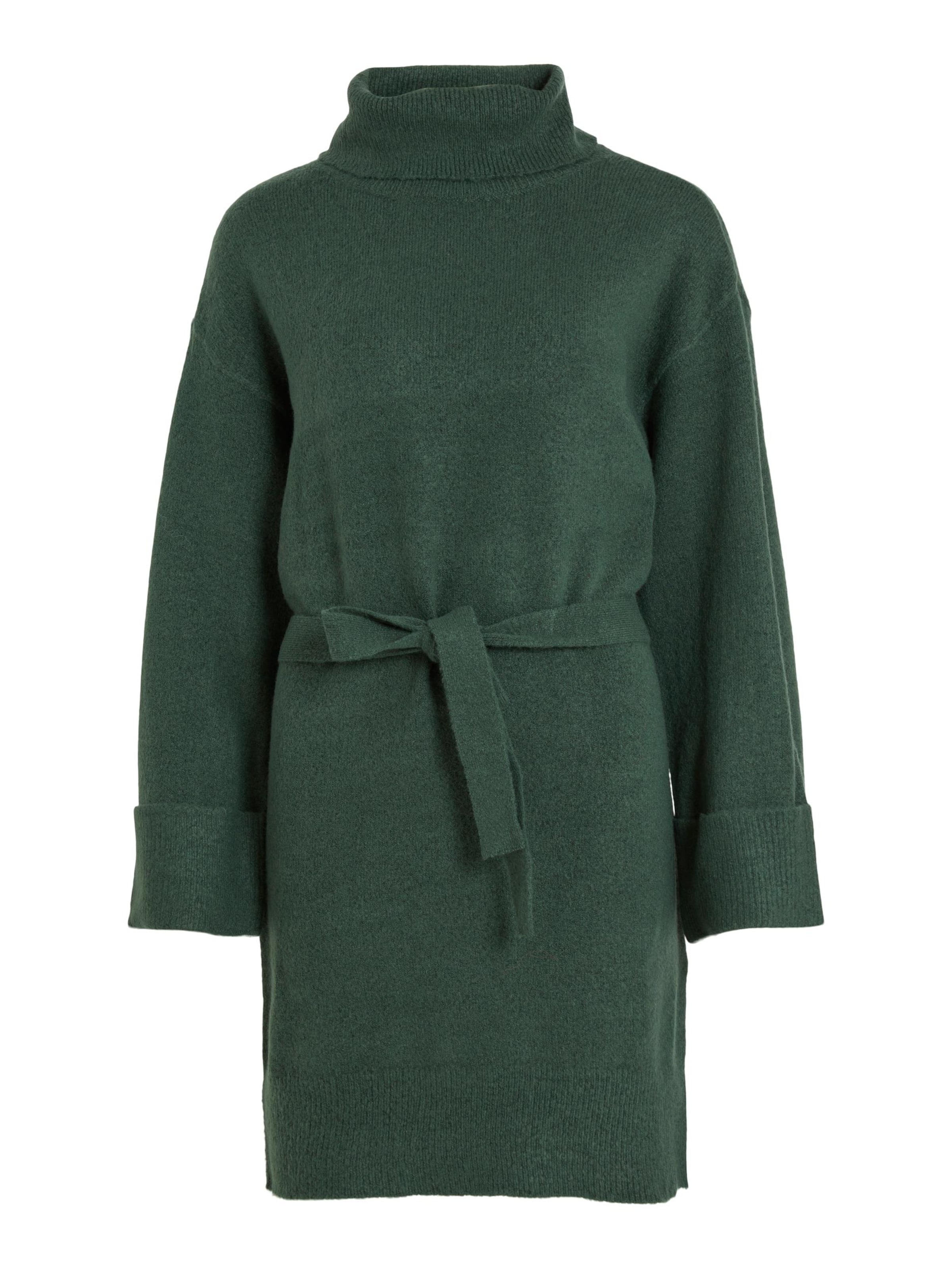 VILA Stickad klänning 'VIROLFIE' i grön: framsida