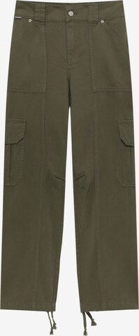 Loosefit Pantalon cargo Pull&Bear en vert : devant