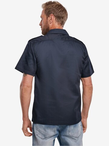 Brandit Comfort fit Button Up Shirt in Blue