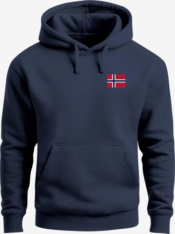 Neverless Sweatshirt 'Norwegen' in Blau: Vorderseite