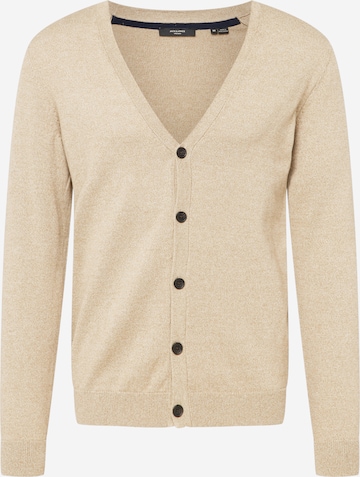 JACK & JONES Knit Cardigan 'DALLAS' in Beige: front