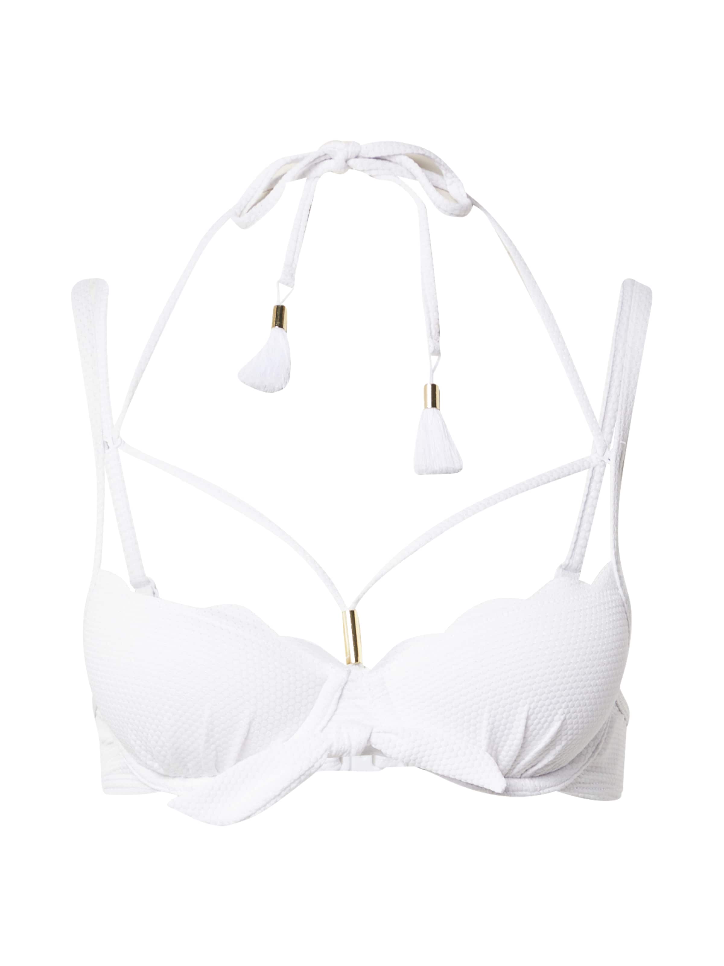Hunkemöller - Balconet Top de bikini 'Scallop' en blanco: frente