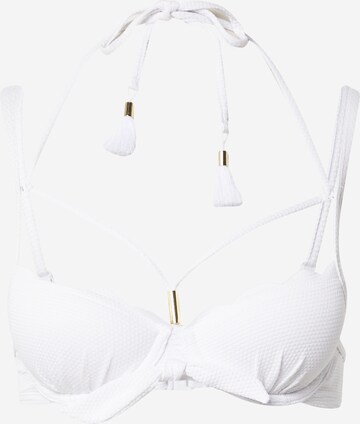 Hunkemöller - Balconet Top de bikini 'Scallop' en blanco: frente