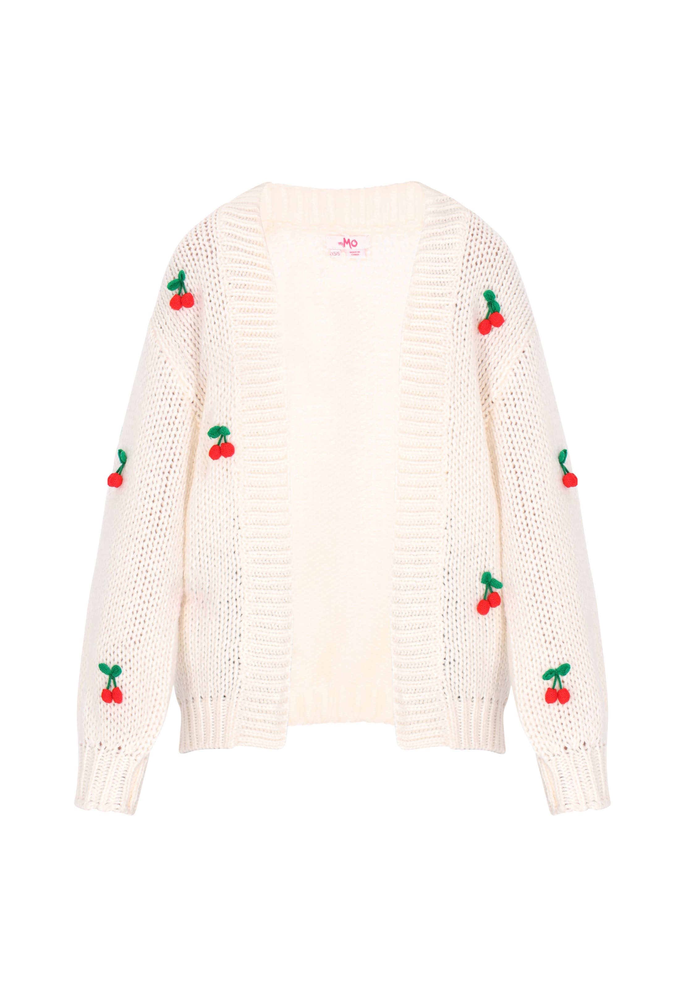 balta MYMO Laisvas kardiganas: priekis