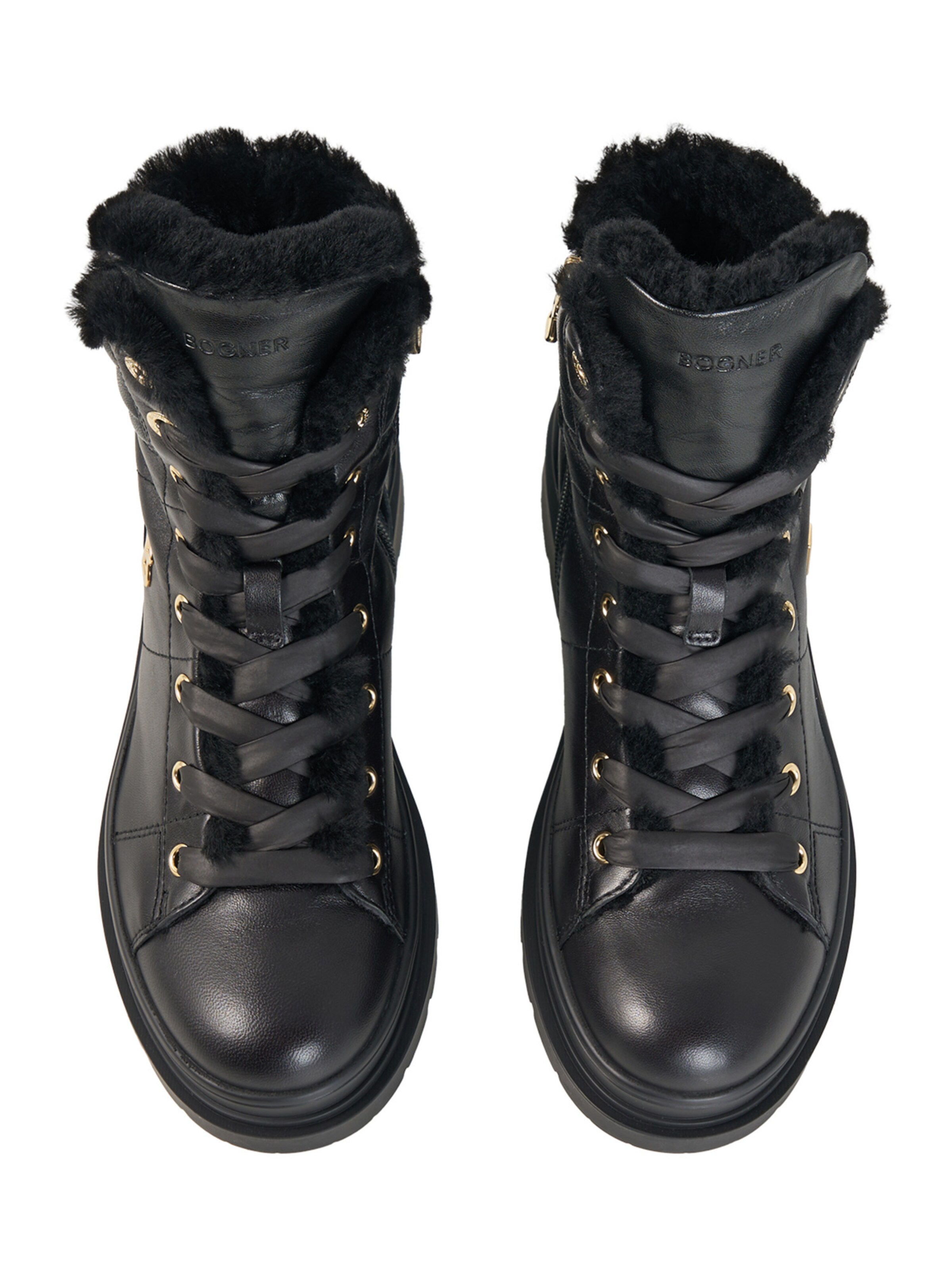 BOGNER Lace-Up Ankle Boots in Black