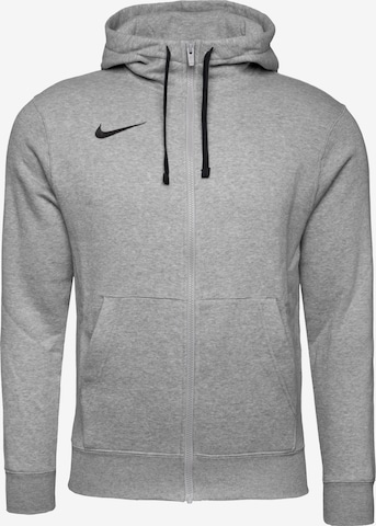 NIKE Athletic Zip-Up Hoodie in Grey: front