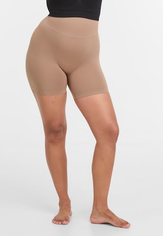 Lykkeland Atelier Skinny Shapingbroek 'Honest' in Bruin: voorkant