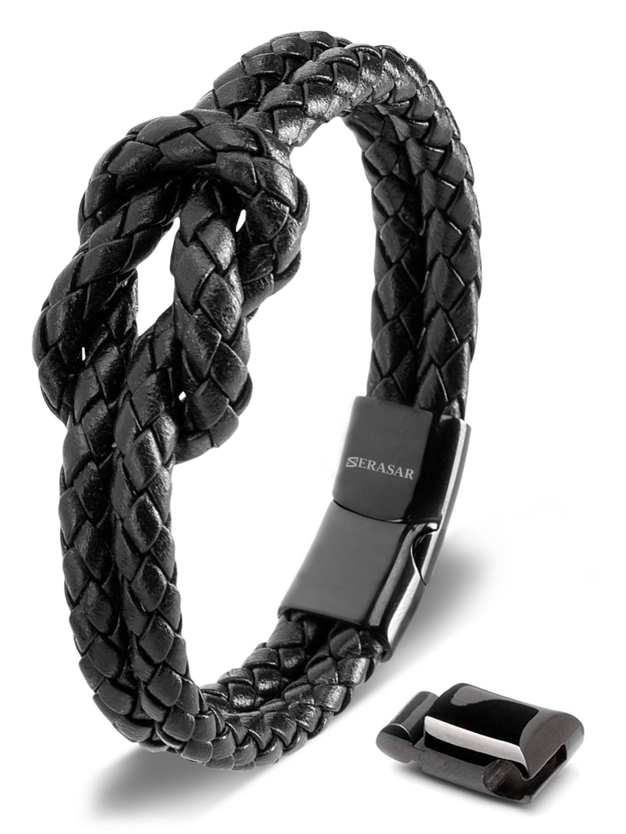 SERASAR Bracelet 'Knot' in Black: front