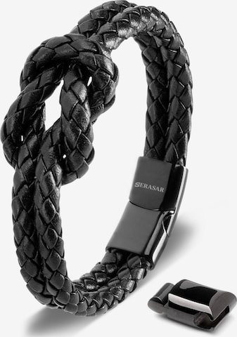 SERASAR Bracelet 'Knot' in Black: front