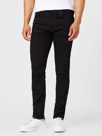 LEVI'S ® Tapered Jeans '502 Taper Hi Ball' in Zwart: voorkant