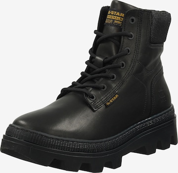 G-Star Footwear Lace-Up Boots in Black: front