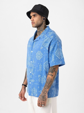 Dandalo Comfort fit Button Up Shirt 'Henk' in Blue