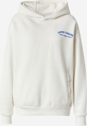Sweat-shirt Sublevel en blanc : devant